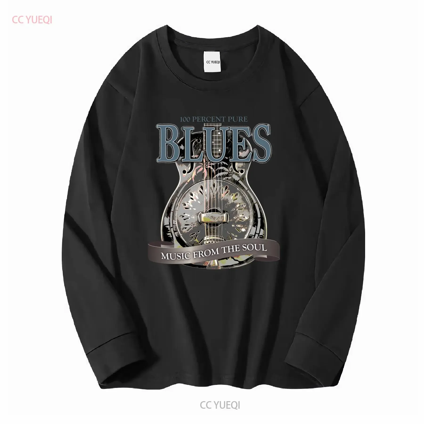 CafePress Blues Music From The Soul Vintage T Shirt Light 830091496 long or short sleeves vintage Washed graphic Stretched