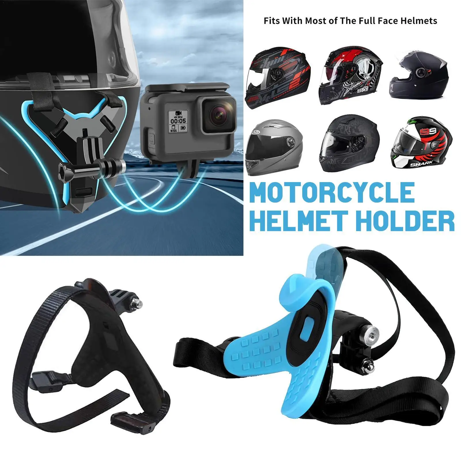 

New Motorcycle Helmet Chin Stand Mount Holder for GoPro Hero 9 8 7 6 5 4 3 for XIAOMI Yi Action Sports Camera Full Face Holder