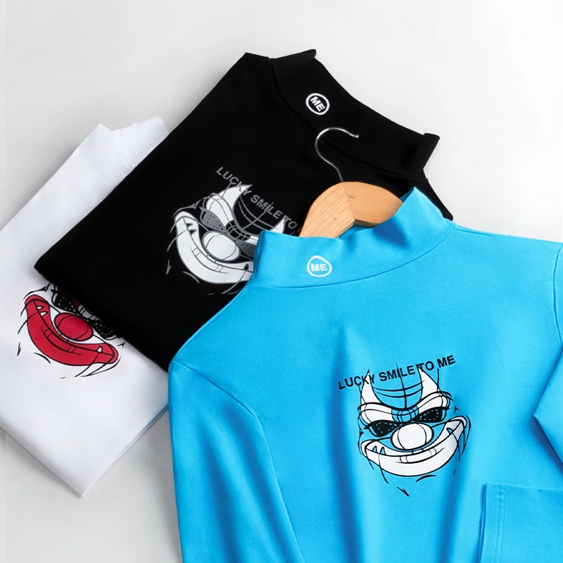 

Autumn men's semi-high-neck thermal underwear pure cotton base shirt thin long-sleeved single wear slim-fit clothes