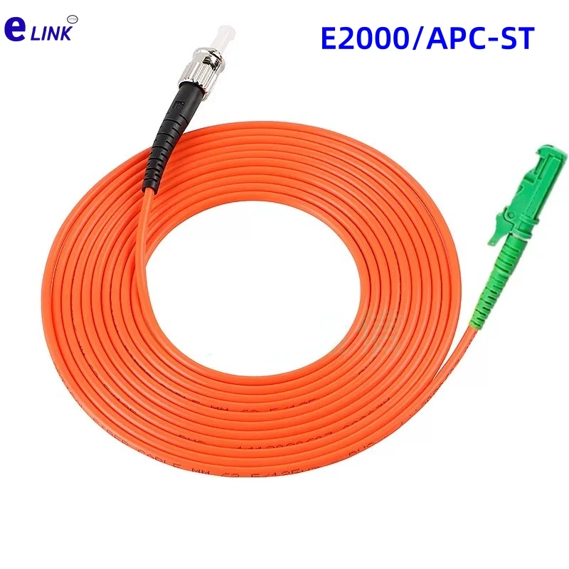 fiber patch cord E2000APC-ST simplex OM1 OM2 1M 2M 3M 5M 7M 10Mtr optical fibre jumper Multimode SX E2000-ST 50m 30m 20m