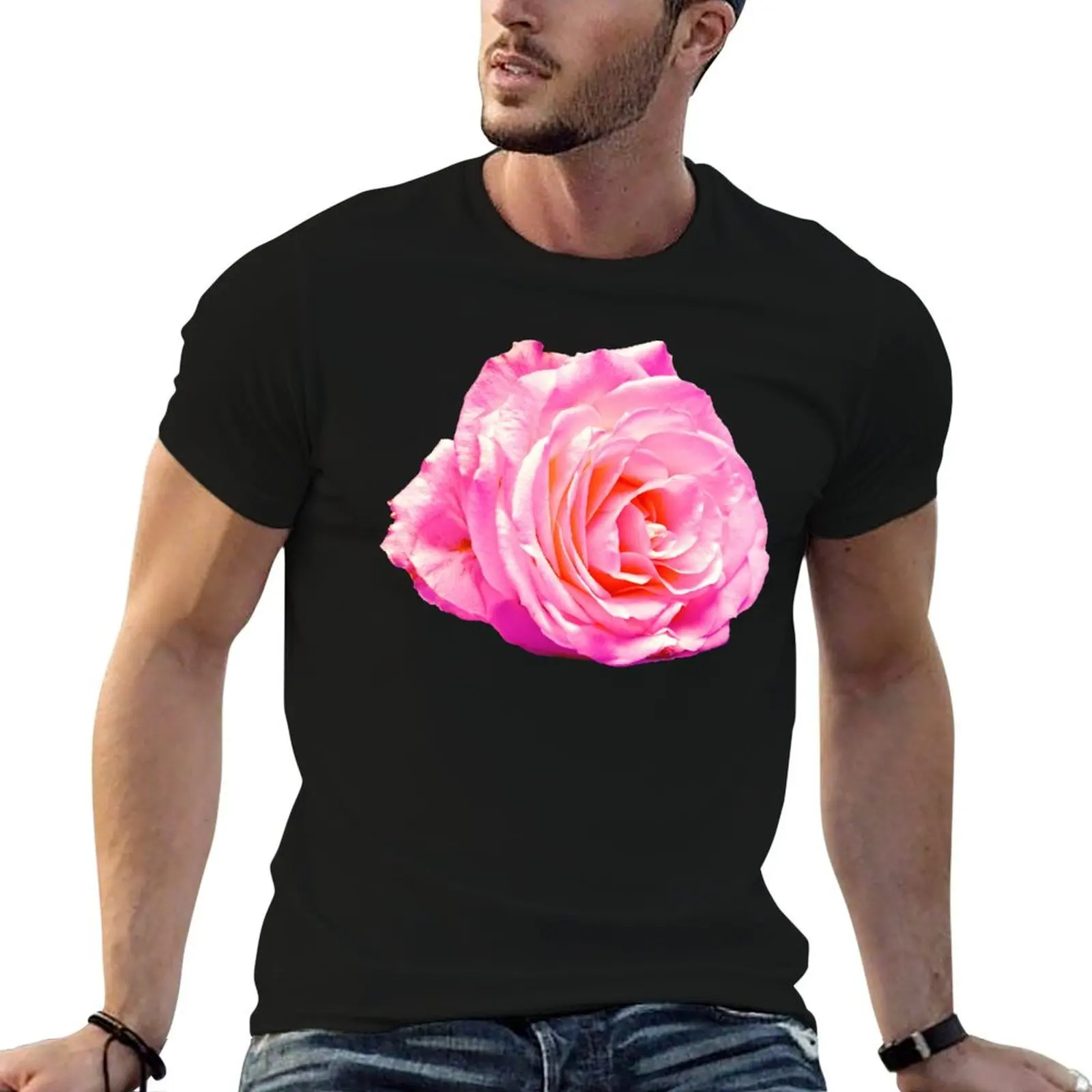 

Pink Rose T-Shirt t shirt for man 100 percent cotton cotton t shirt pack cotton tshirt 100% T-shirt
