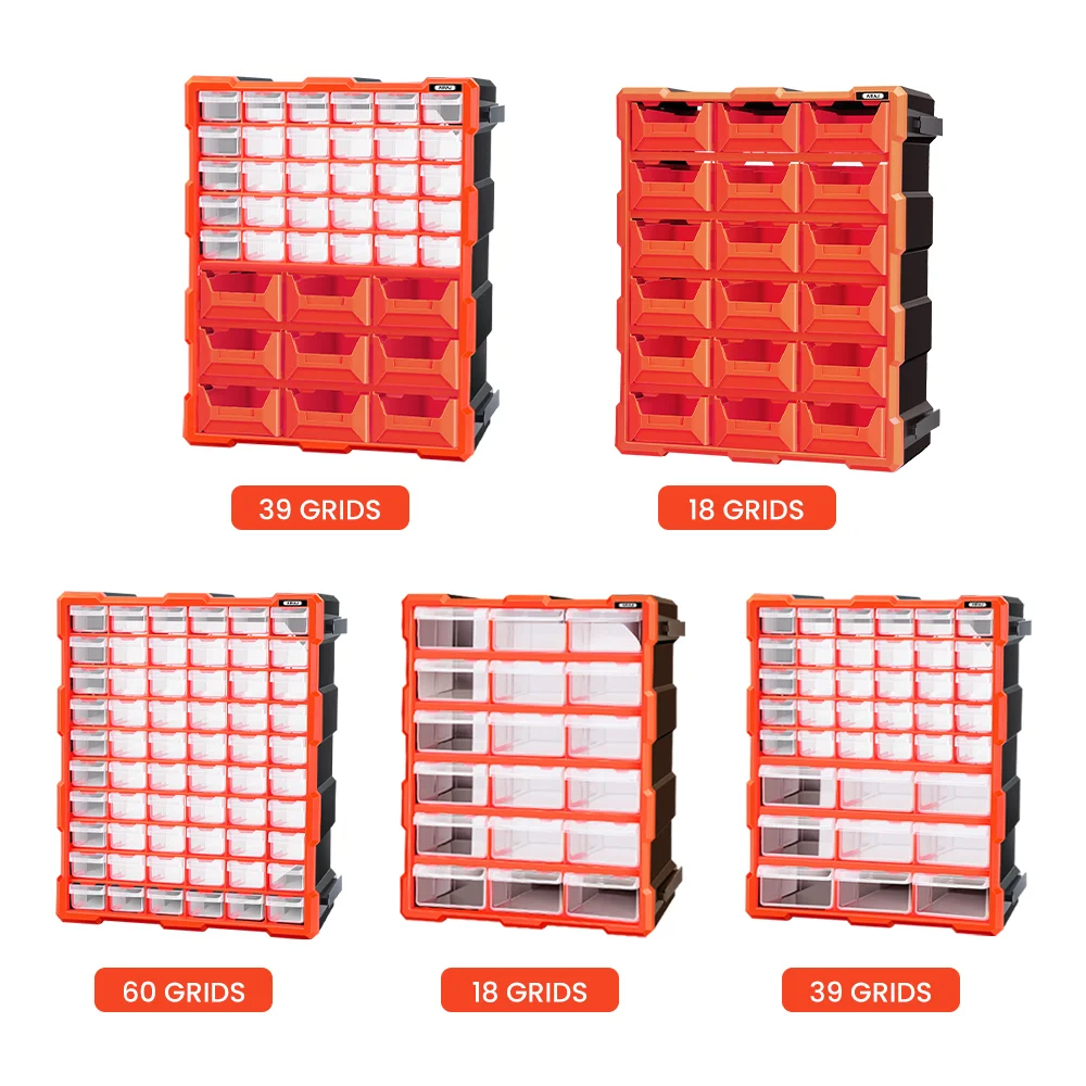 AIRAJ 18/39/60 Drawer Multi functional Parts Box Transparent Plastic Storage Box - Spliceable 15 inch Home Storage Best Choice