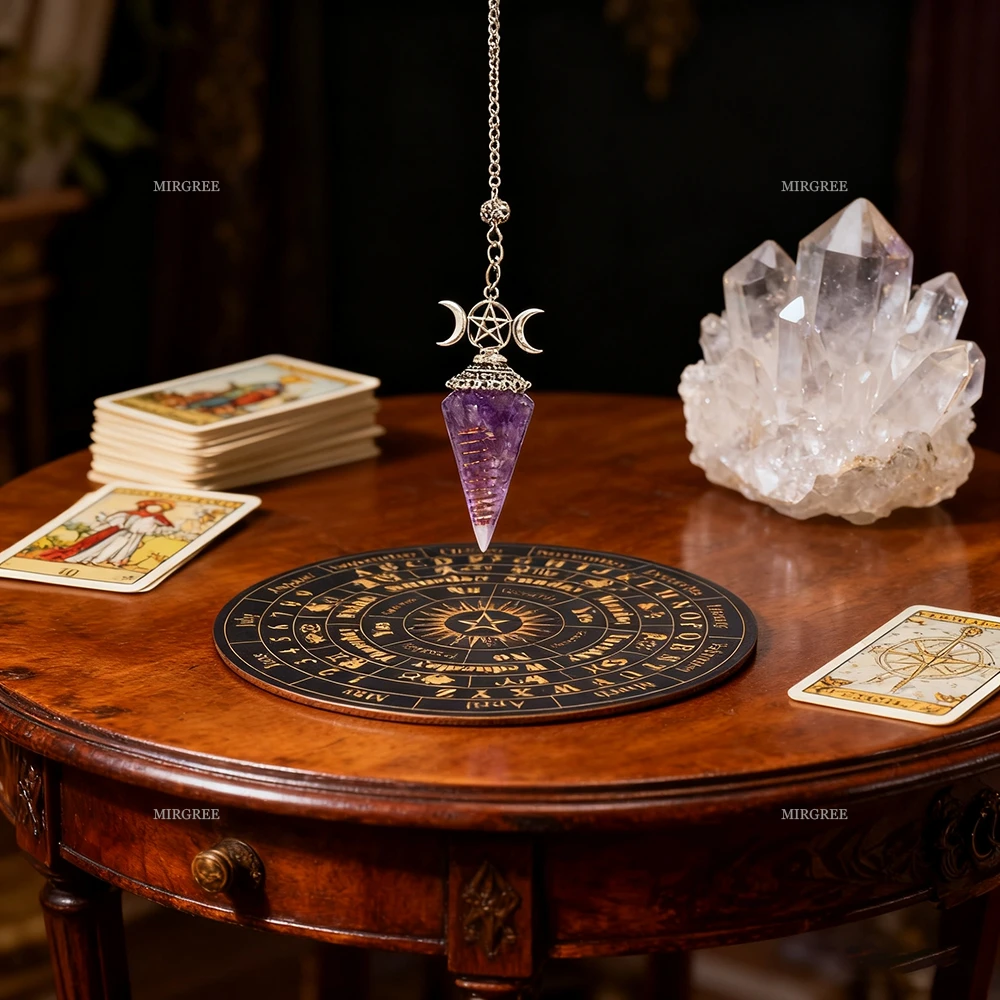 2pcs Spirit Pendulum Paired with Astrological Divination Disc, Tool for Decision-making and Spiritual Rituals