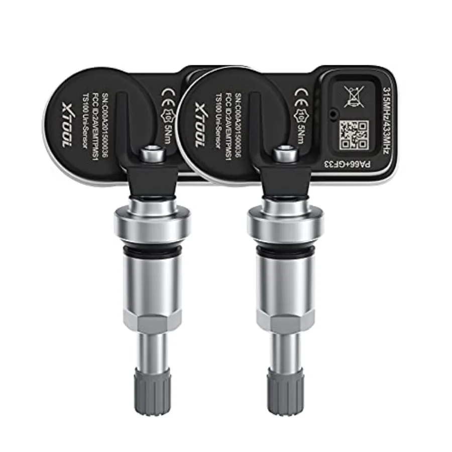 

TPMS Sensors TS100 315/433 MHz 2-in-1 Tire Pressure Monitoring Sensors for TP150 Metal Screw-in Valves 1 Pair