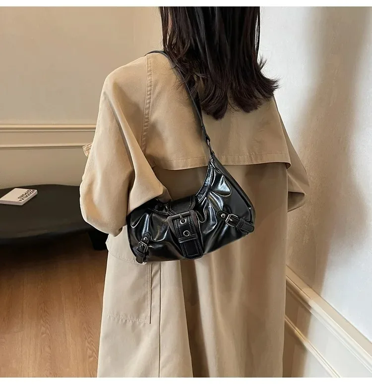 Retro Y2K Plissierte Hobo-Schultertasche für Damen, Trendige Maillard-Style Unterarmtasche, Clutch-Handtaschen für Reisen, Arbeit und Shopping – Detail 28