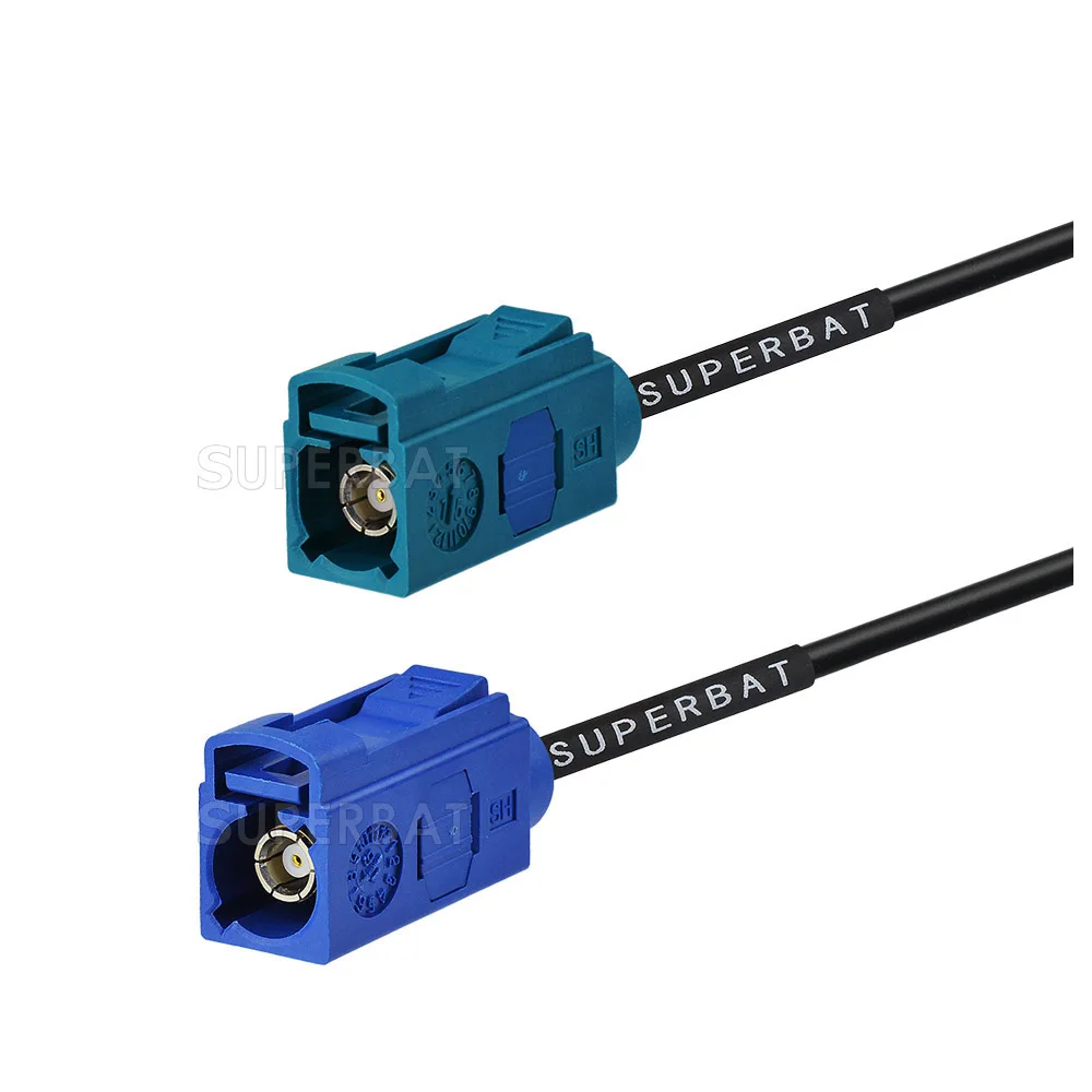 

Superbat Fakra C Blue Female to Fakra Z Waterblue Jack Прямой коаксиальный кабель с косичкой 4 м RG174 Удлинительный кабель для электроники