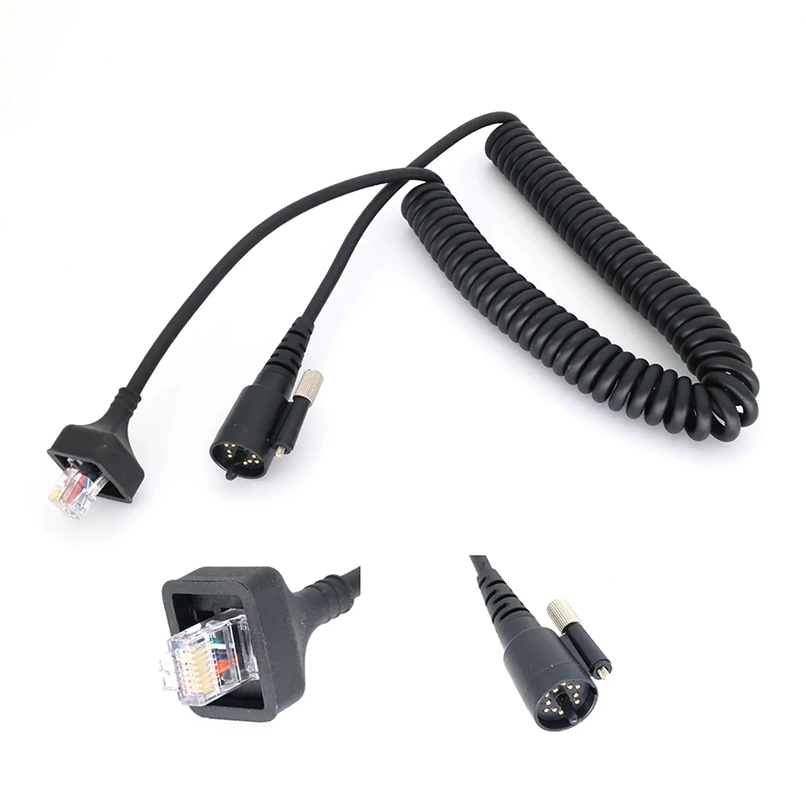 

Handheld Speaker Microphone DIY Cable For KENWOOD KMC-27 Stretchable Mic Speaker Cable Replacement Walkie Talkie Accessories