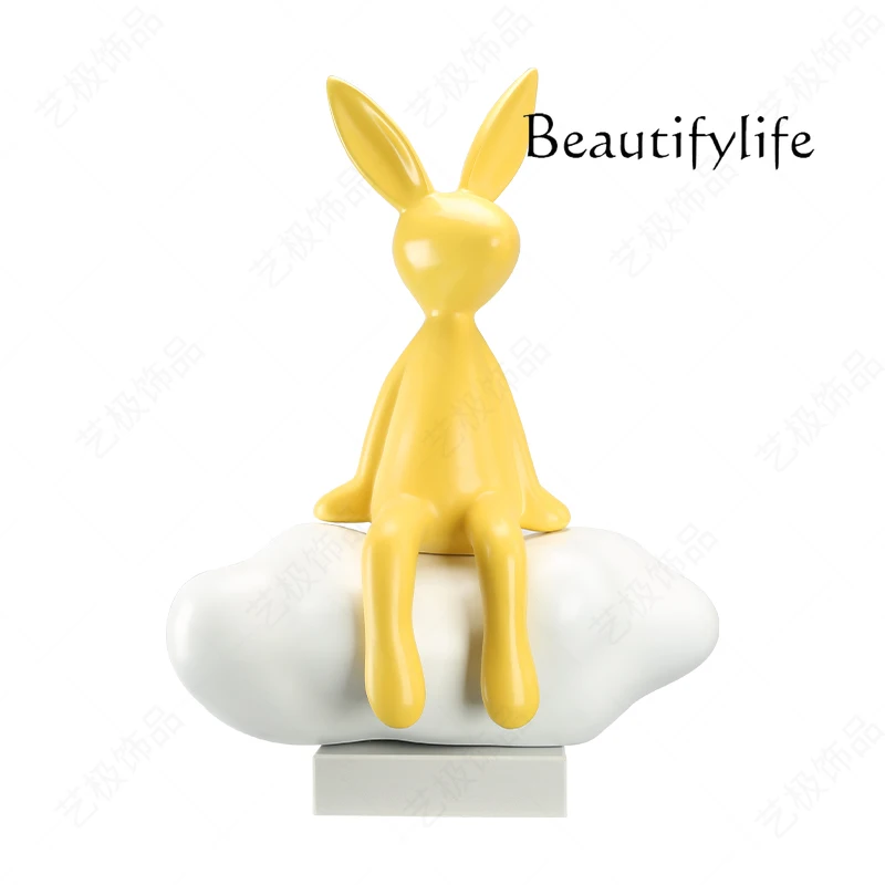 Minimalist Nordic long-eared rabbit model house living room TV cabinet decorative wine cabinet sculpture ornament