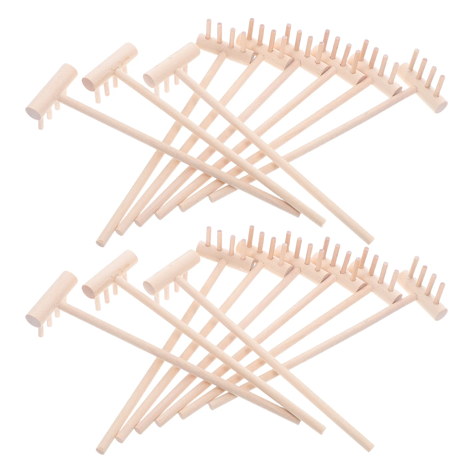 

24Pcs Mini Wood Sand Rake Small Garden Rake Short Handle for Zen Sandbox Bonsai Garden Sand Leveling Meditation