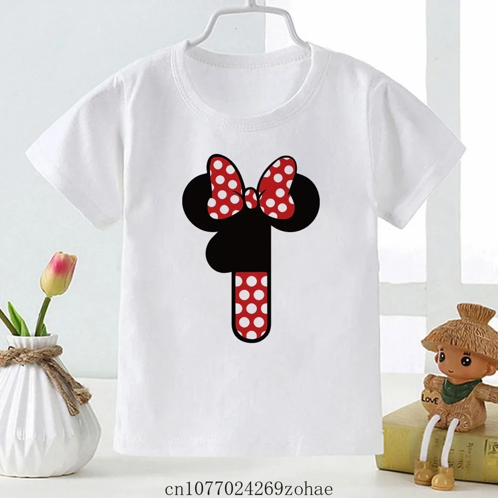 Disney 3st Birthday T-shirts For Boys Girls Tshirt Minnie Mouse Clothes Summer 0-9 Years Kids Tees Tops Fashion Children T Shirt