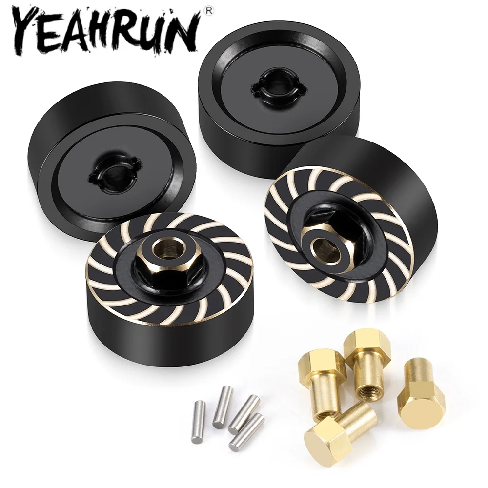YEAHRUN Brass 4Pcs Wheel Hex Driver Adapters Counterweight for TRX4M 1/18 RC Crawler Car Parts