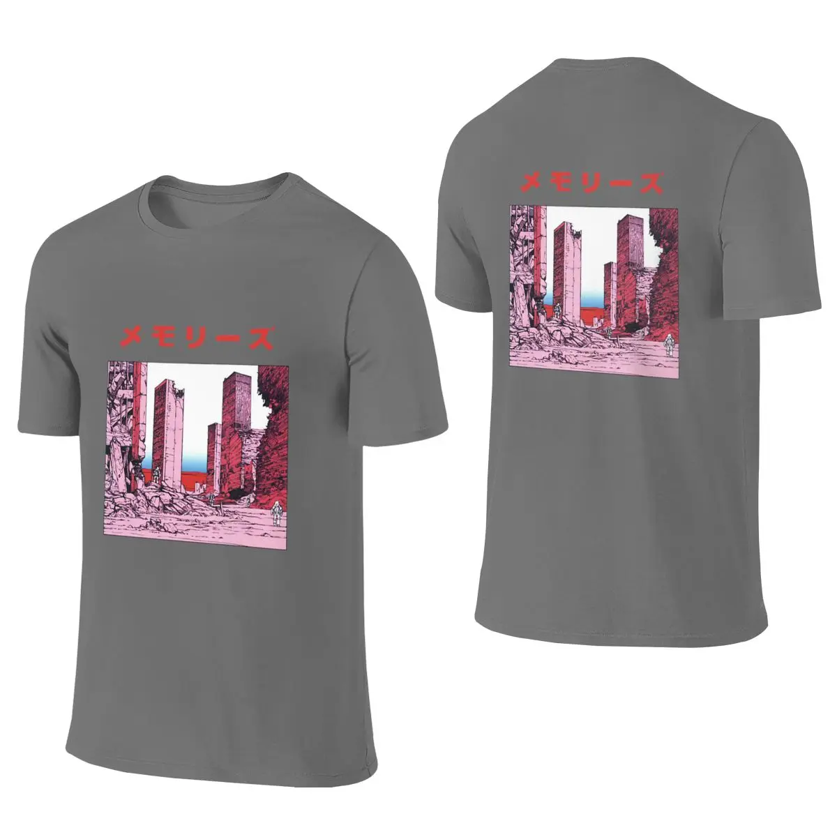 Katsuhiro Otomo - Memories Cloud-Like Feeling Reversible T-shirt Artistic Girl Simple Prints Short Sleeve