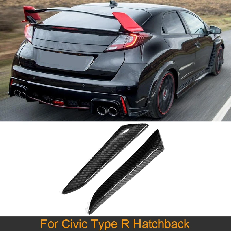 Carbon Fiber Rear Bumper Vents Decoration Trims Fins for Honda for Civic Type R Hatchback 5-Door 2015 2016