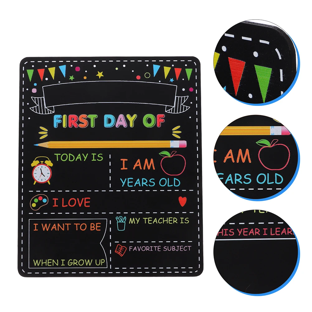 

2pcs Student Chalkboard First Day Of School Sign Reusable Double Sided Back To School Board For Kindergarten Preschool Kids
