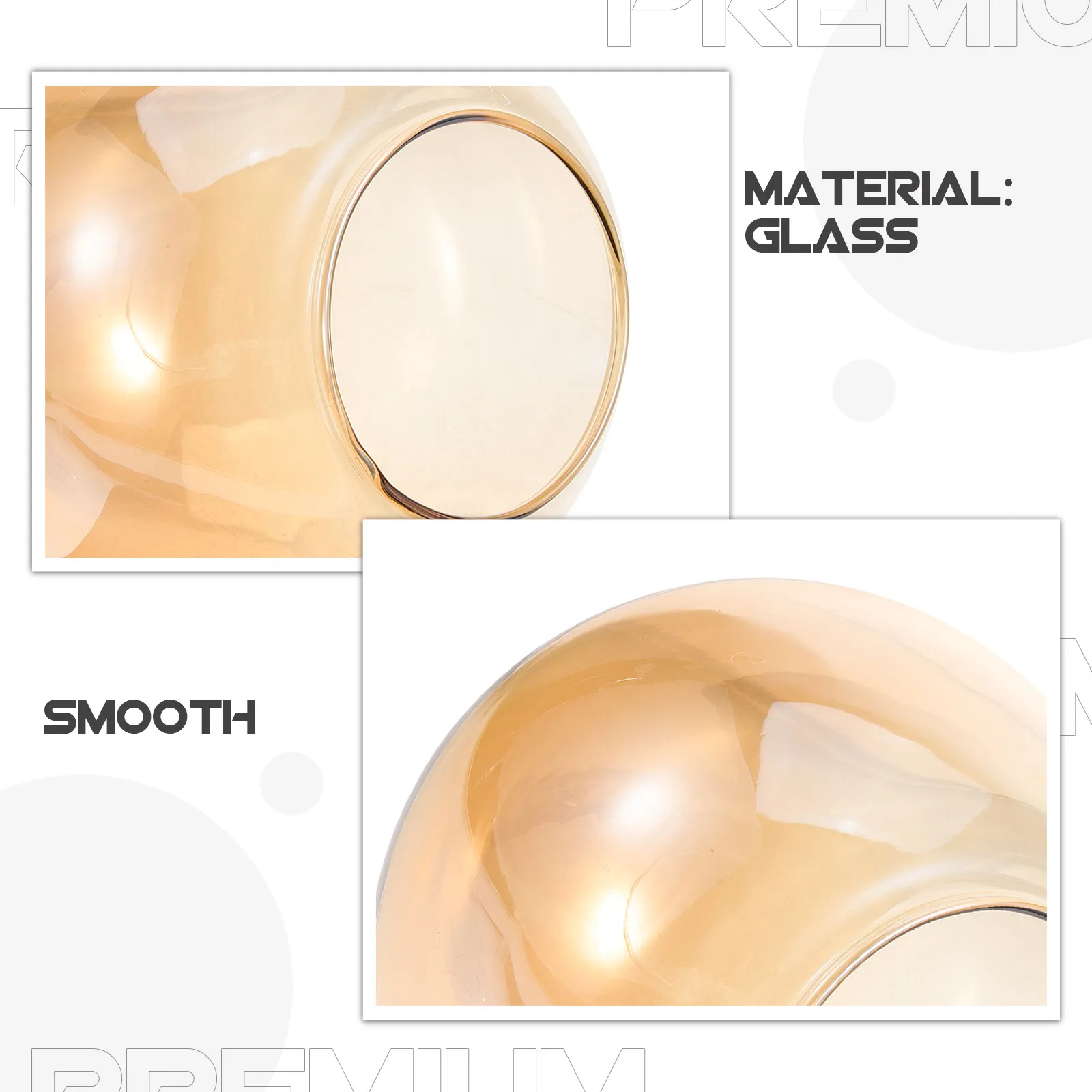 Glass Globe Lamp Shade Replacement for Pendant Light Fixtures Decorative Glass Lampshade Hanging Light Globes Smooth Surface
