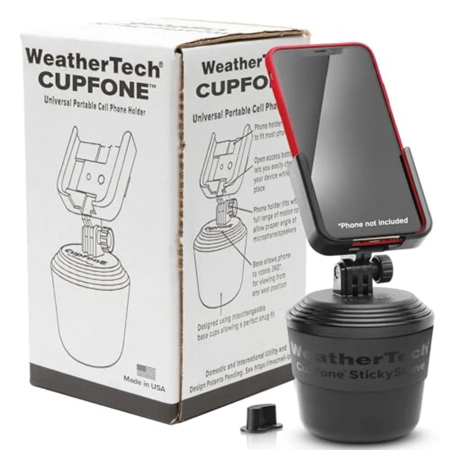 

CupFone, Universal Cup Holder Phone Mount for Cars Adjustable and Secure Fit with Open Access for Charging Compatible with iPho