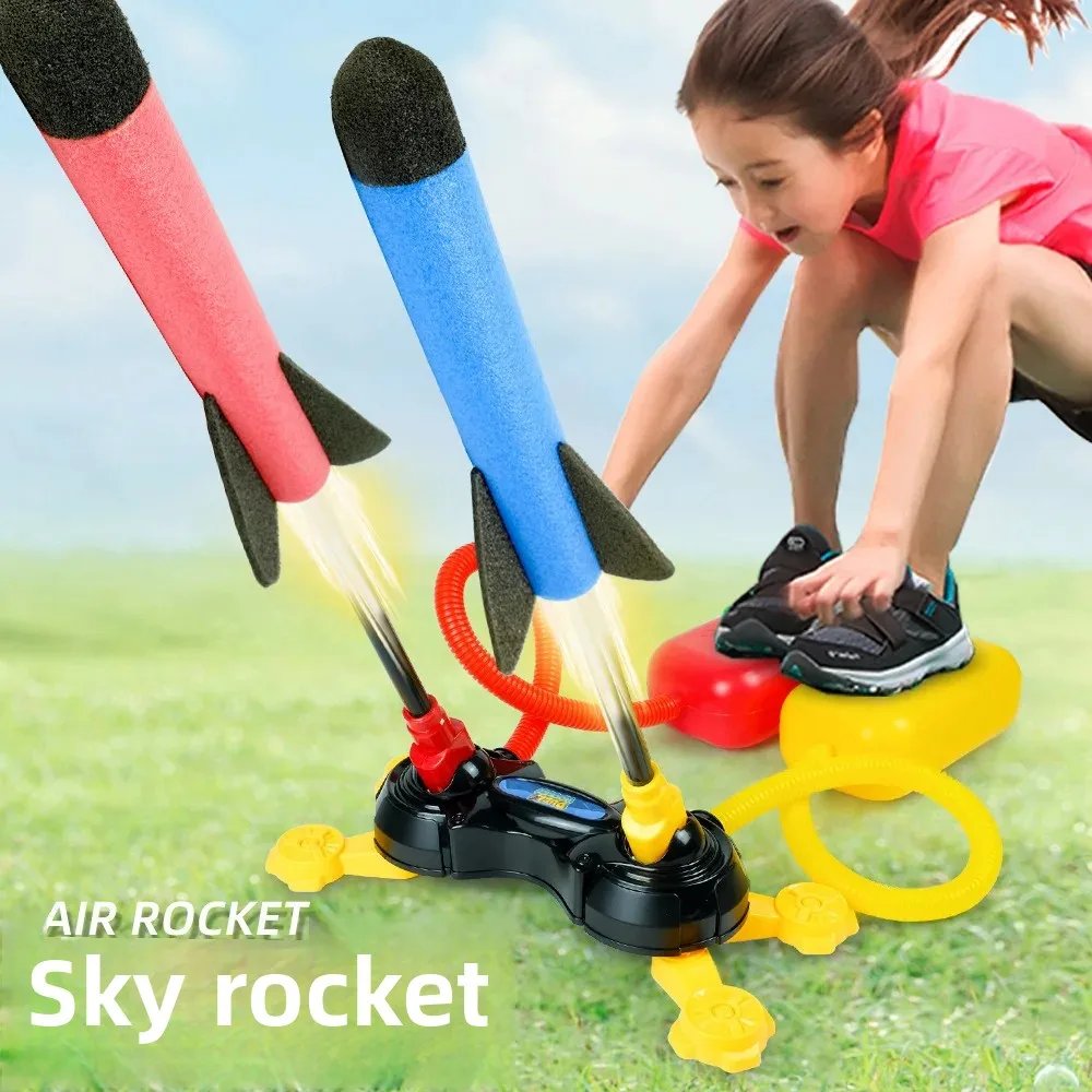 لعبة قاذفة الصواريخ التي تعمل بالقدم للأطفال في الهواء الطلق، لعبة كشك من القطن الإسفنجي EVA للأطفال، إطلاق Skyward الممتع والمثير