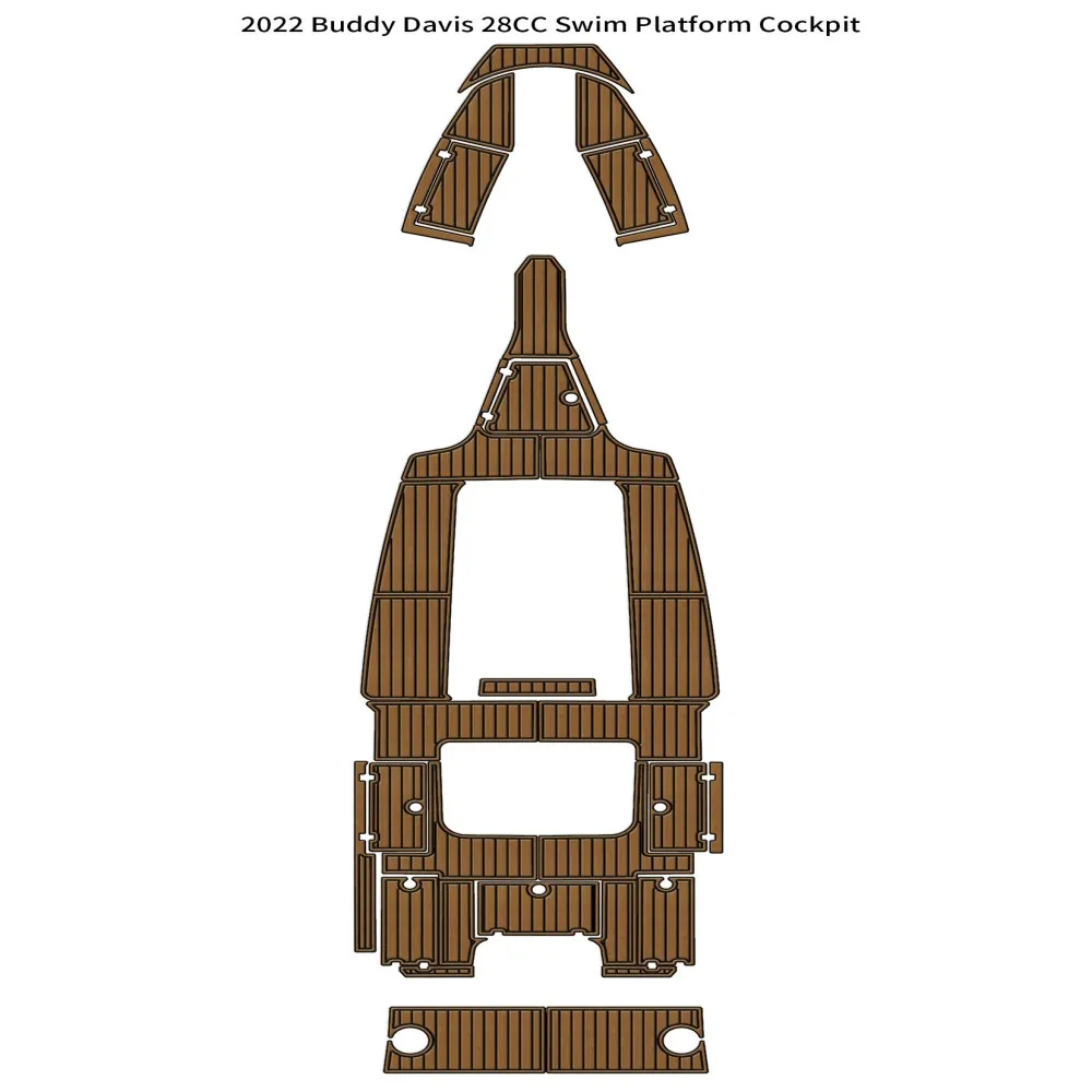 2022 Buddy Davis 28CC Swim Platform Cockpit Boat EVA Teak Deck Floor Mat Seadek MarineMat Gatorstep Style Self Adhesive