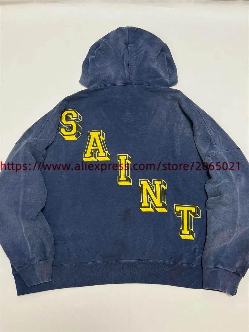 SAINT ANGEL NAVY Hoodie Men Women 1:1 Best Quality Vintage Pullovers