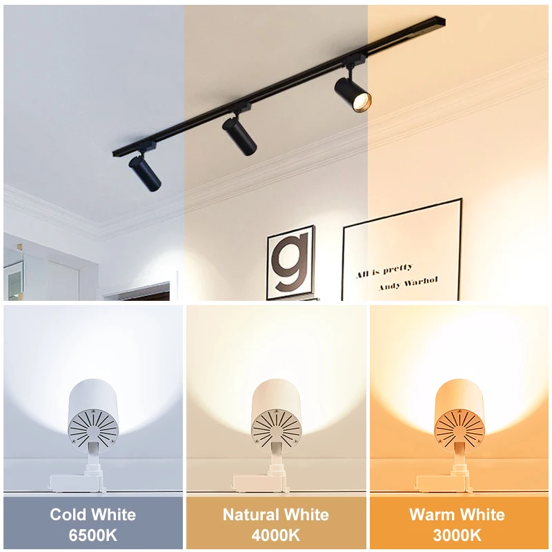 Set Led Track Light 220v COB Ceiling Spot Light Track Lighting Rail Track Lamp Spotlights Living Room Clothing Store Kitchen