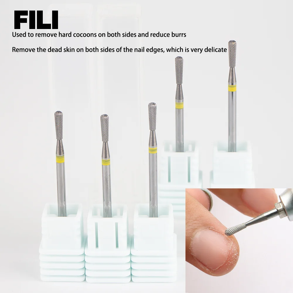 Tungsten steel Carbide Nail Drill Bit Milling Cutter Burrs Electric Nail Drill Accessories  For Manicure Rotate Burr Polish Tool