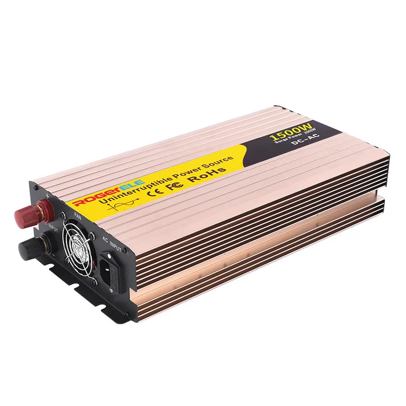 1500W Pure Sine Wave Inverter with Charging Function, DC 12V to AC 220V, High Power Car RV Outdoor Emergency Power Converter