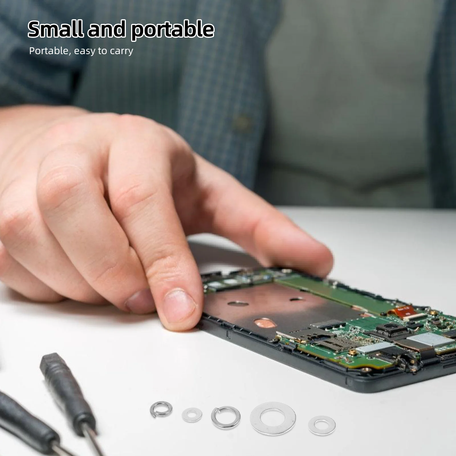 

260Pcs Stainless Steel Washers Flat and Lock Spring Washer Assortment Kit for Automotive Home Workshop Use M5 M8 M10 M2.5