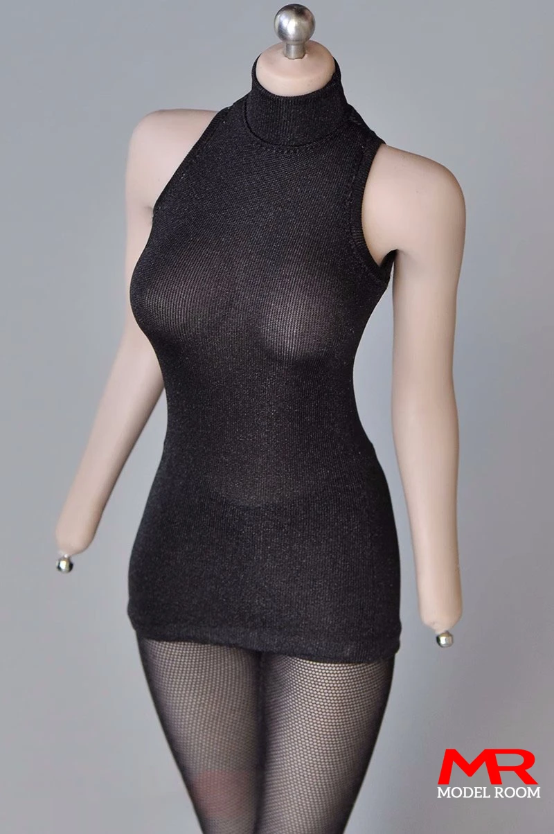 1/6 مقياس الإناث سترة دون أكمام نحيل قمم تي شيرت الملابس نموذج صالح 12 ''أنثى الجندي عمل الشكل الجسم الدمى