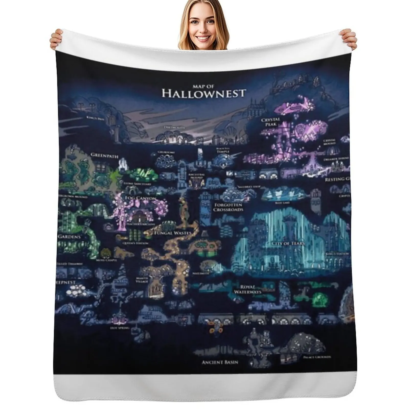 

The Hallownest Poster metal print tapestry Throw Blanket Blankets For Sofas Large Decorative Throw Vintage Blankets