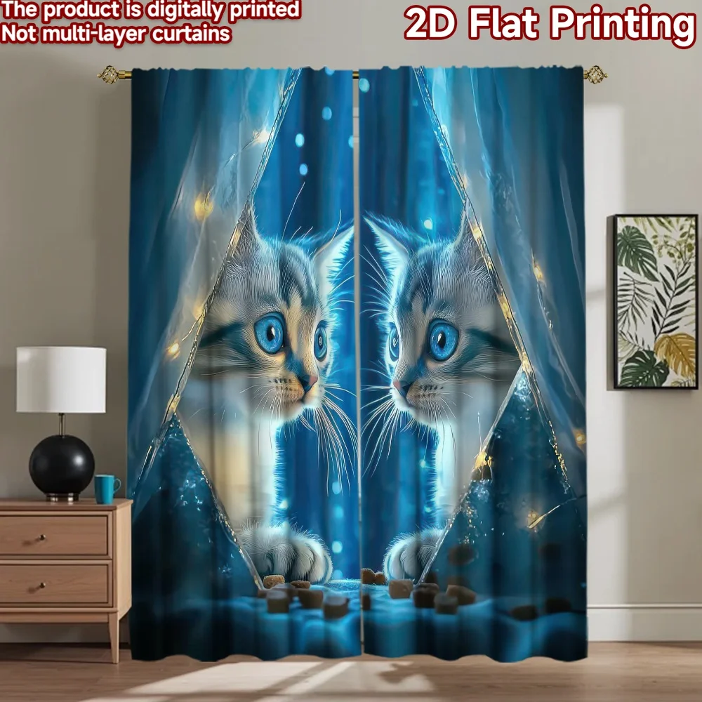 

1pc 2D flat Photography Backdrop Popular Party Party Backdrop Cats Under Starry 100% Polyester Birthday Party for Suitable for