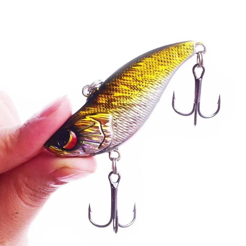 1 Pc Sinking Vib Fishing Lure 6cm 14g Vibration Trolling Wobblers Plastic Artificial Hard Bait with Hooks for Bass Pike Tackle