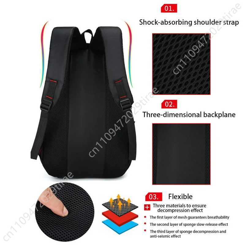 Large-capacity Student School Bag Casual Solid Color Backpack Material Oxford Men New Backpack Multi-functional  Simple Bag