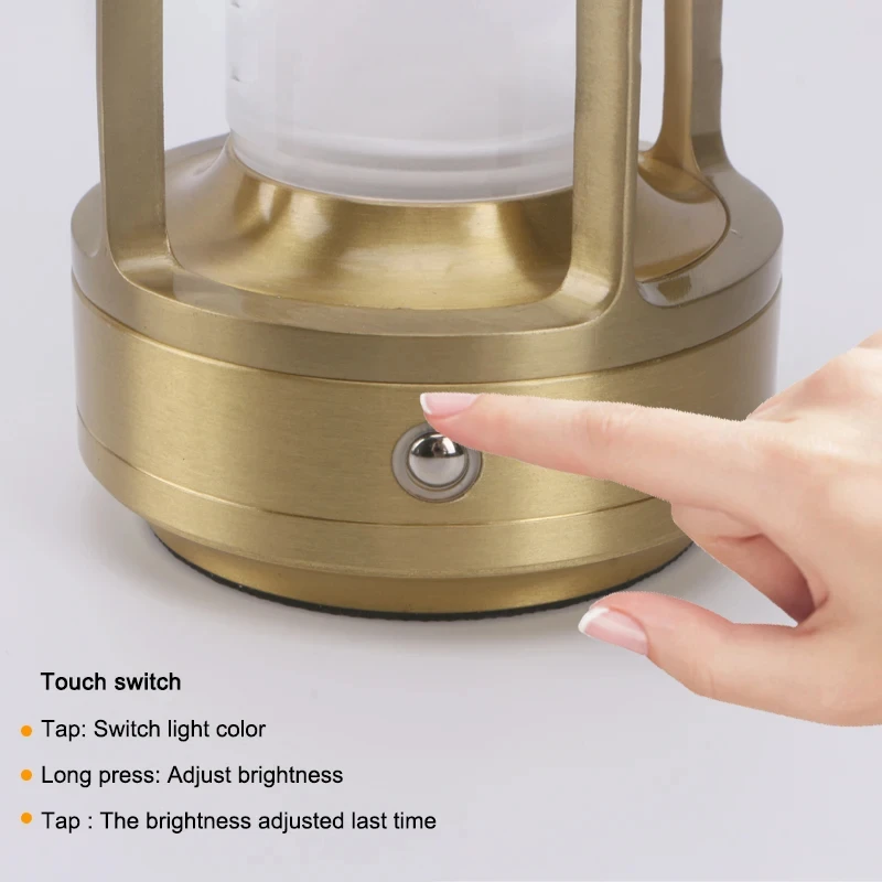 HOMEFISH Night light black gold silver table lamp touch USB charging ambient light suitable for bedrooms living rooms