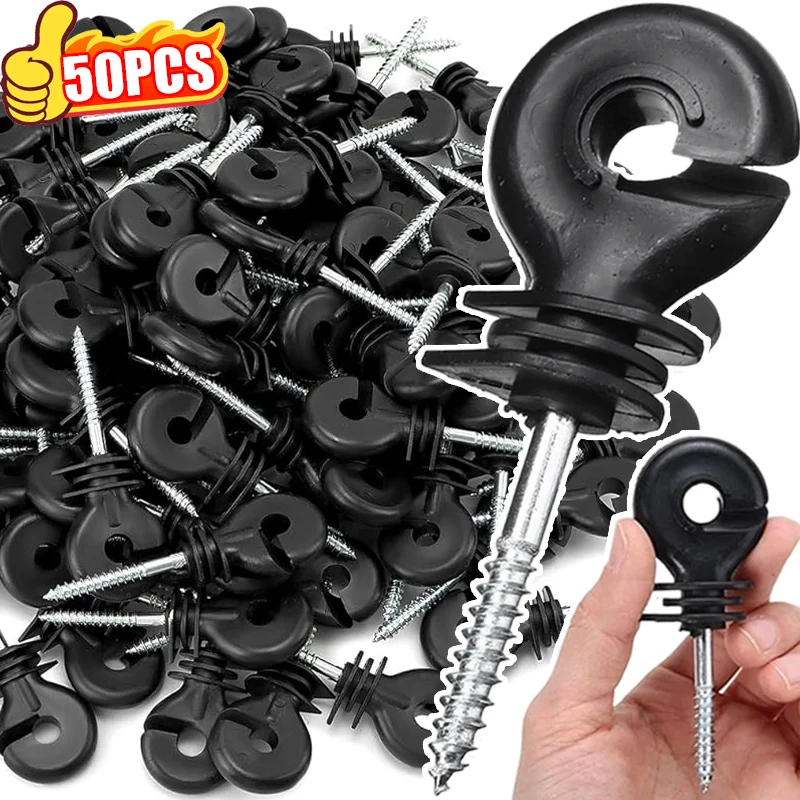 

Garden Fencing Trellis Insulator Electric Fence Ring Farm Self Tapping Nail Wire Connections Screws Wood Post Screw-in Insulator