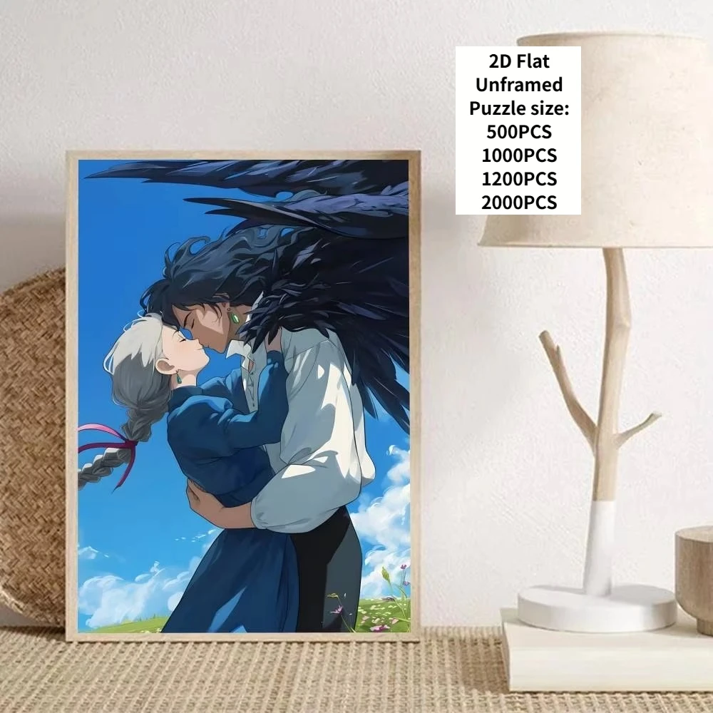 Cartoon Howl MOvie Moving 500 PCS Jigsaw Puzzles Challenging Family Activity Games for Gameroom Bedroom Livingroom Gift