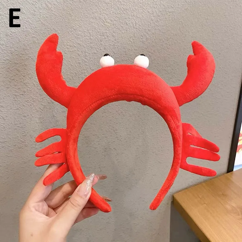 Cartoon Funny Dinosaur Crab Shark Hair Band Women Girls Wash Face Makeup Hair Hoop 2024 Autumn Winter Exaggerated Headwear