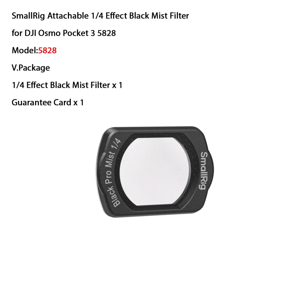 SmallRig magnetisch CPL / UV-filter 1/4 effect zwarte mist / lichtvervuilingsreductiefilter ND2-ND32 filter voor DJI Osmo Pocket 3