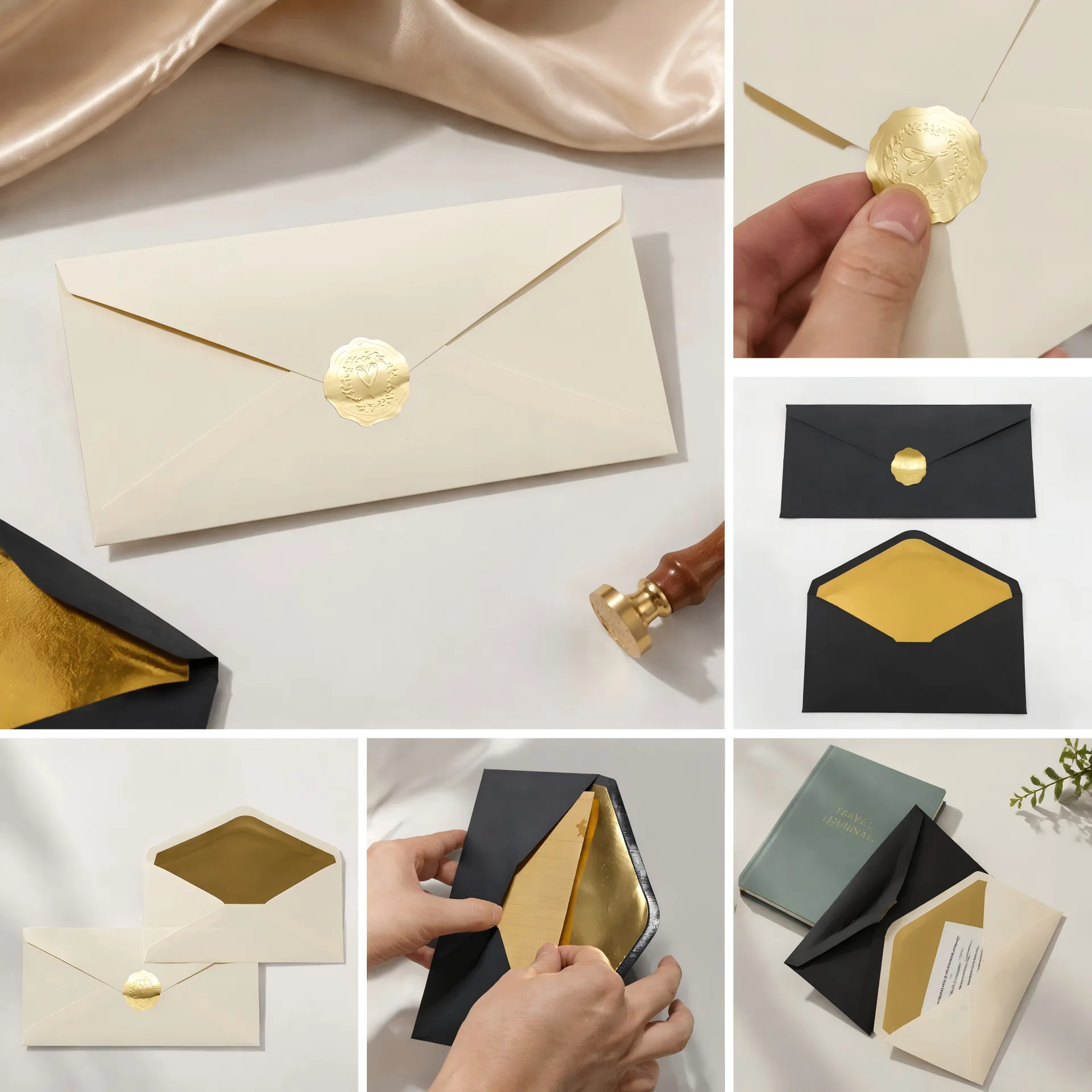 50pcs/lots Envelopes Wedding Invitation Off-white High-grade 105x241mm Business Greeting Postcard Stationery Supplies Bag