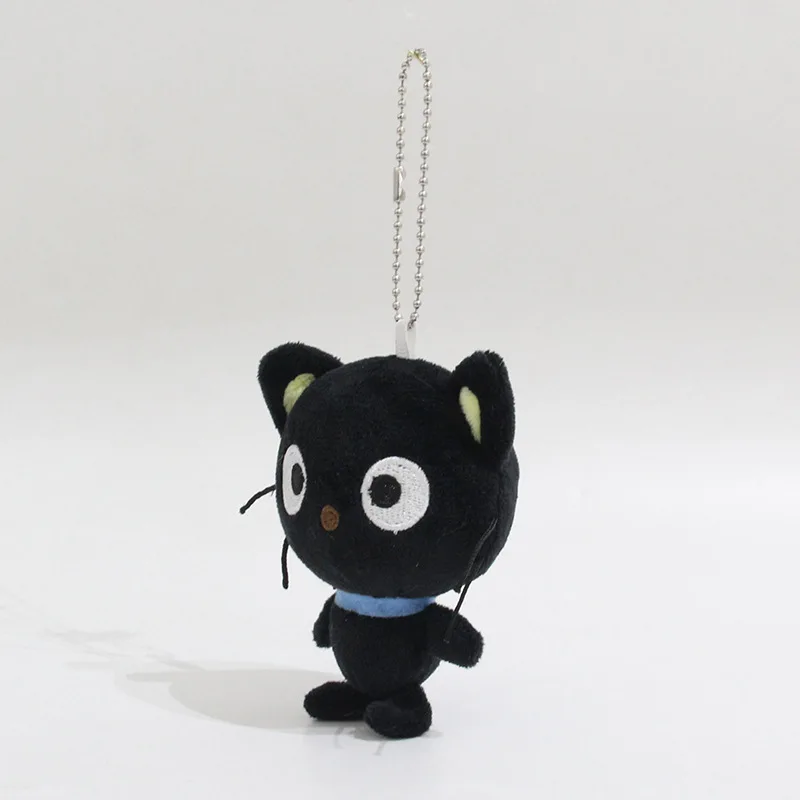 Chococat ตุ๊กตาพวงกุญแจพวงกุญแจอะนิเมะสีดําแมว Kawaii น่ารักกระเป๋าพวงกุญแจ Charms Mascot Key CHAIN ของขวัญขนาดเล็ก