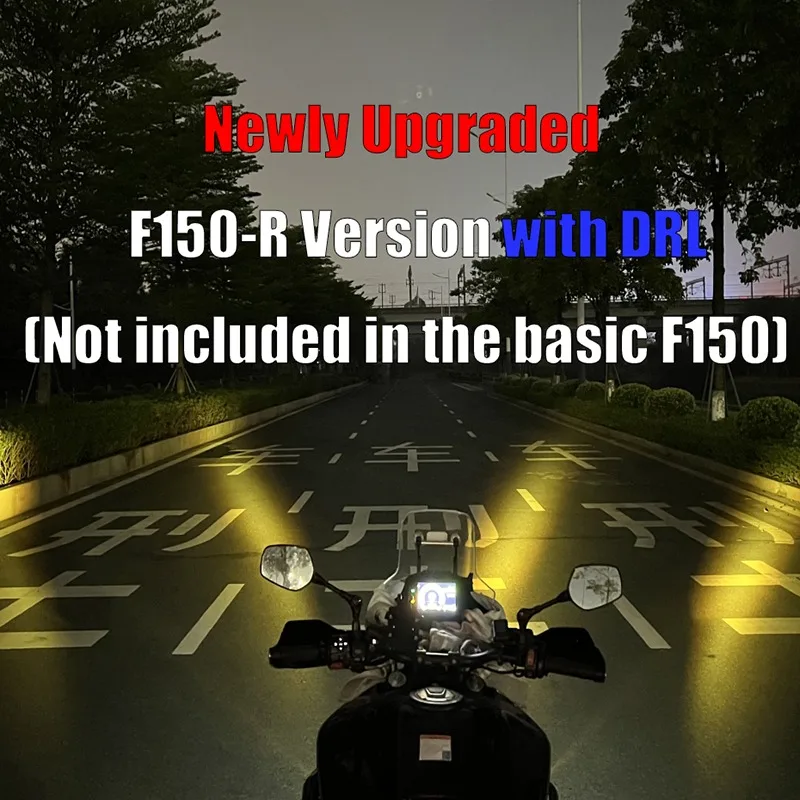 FUTURE EYES F150 Motorcycle Spotlight Fog Lights Low and High Beam Headlight Ultra Bright Lamp Auxiliary Spotlight Flash Lense