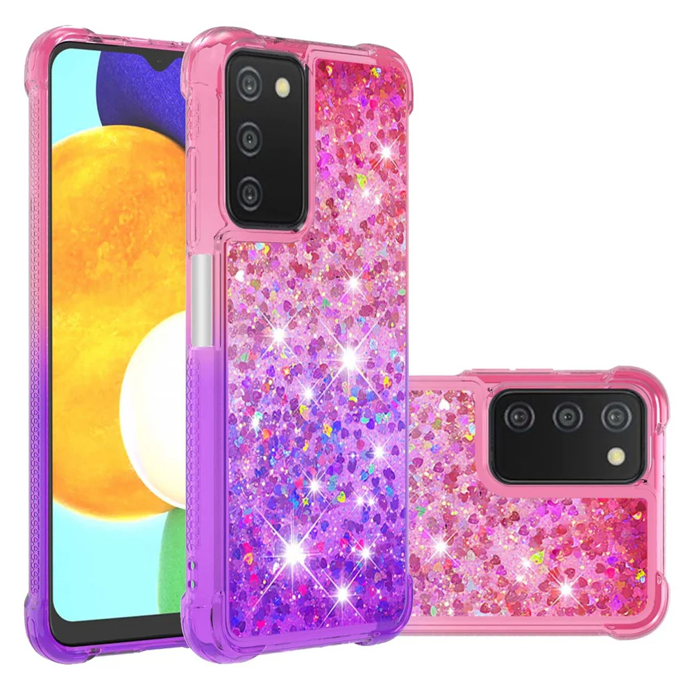 

Sparkle Gradient Quicksand Glitter Case for Samsung Galaxy A01 A02S A03S A04E A10S A20S A30 A41 A50 A70 Airbags Protective Cover