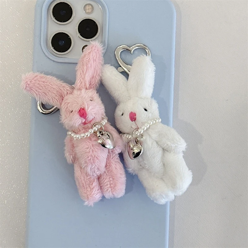 Porte-clés lapin de dessin animé mignon, porte-clés de téléphone, bijoux mignons, pendentif au beurre en peluche, accessoires cadeaux, Y2K, 8cm