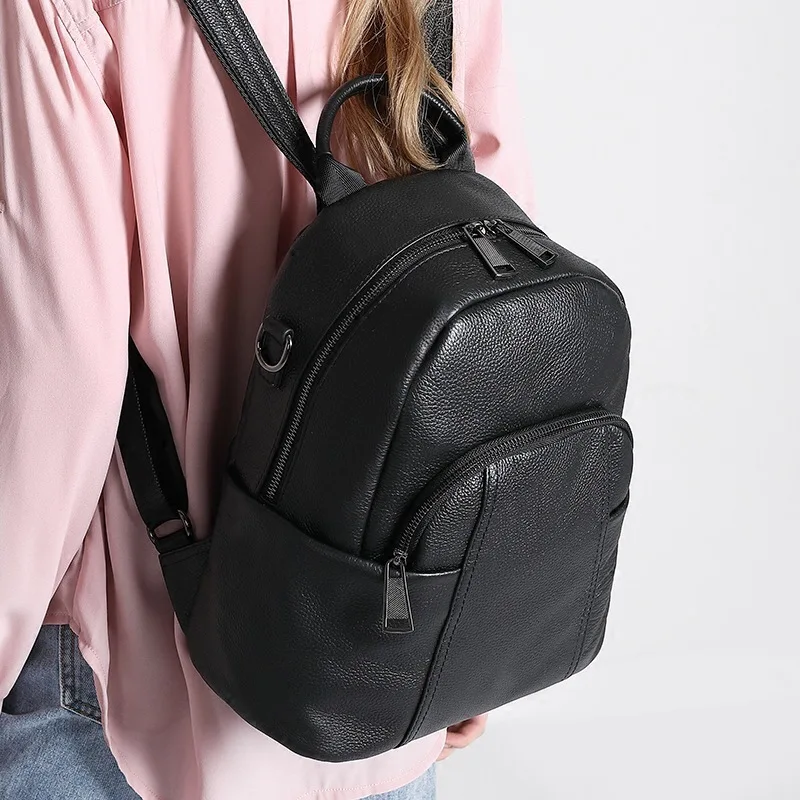 

New Women's Fashionable Backpack Bag Women's Backpack Middle Winter High-end Style Bag Simple Versatile Women's Cowhide Handbag