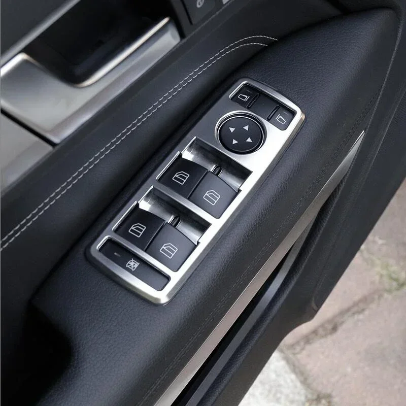 Car Styling Interior Door Window Glass Switch Buttons Frame Covers Stickers Trim For Mercedes Benz E Class Coupe W207 C207 A207