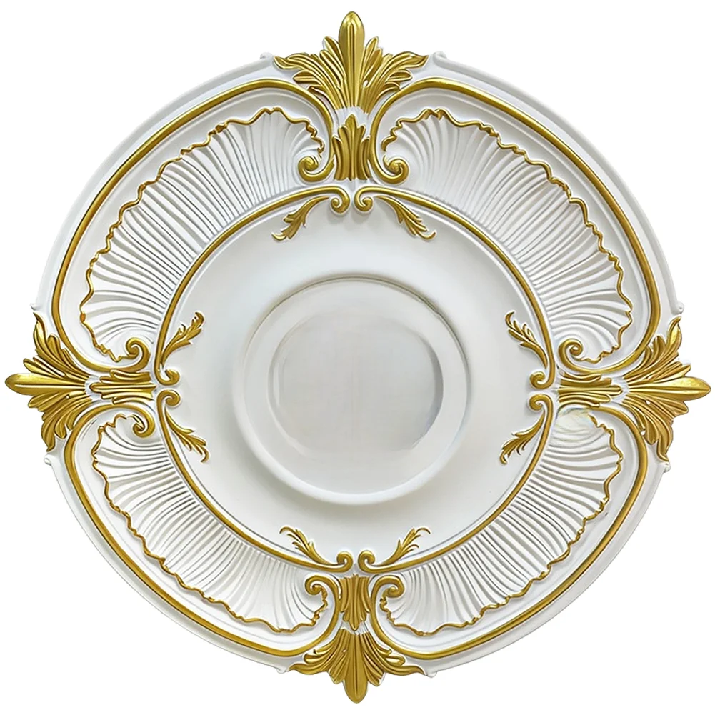 Ceiling For medallion Gold for pu Lamp Plate for american Style Chandelier Decorative Light 35.5x8.7x2cm and 45.5x10x2cm