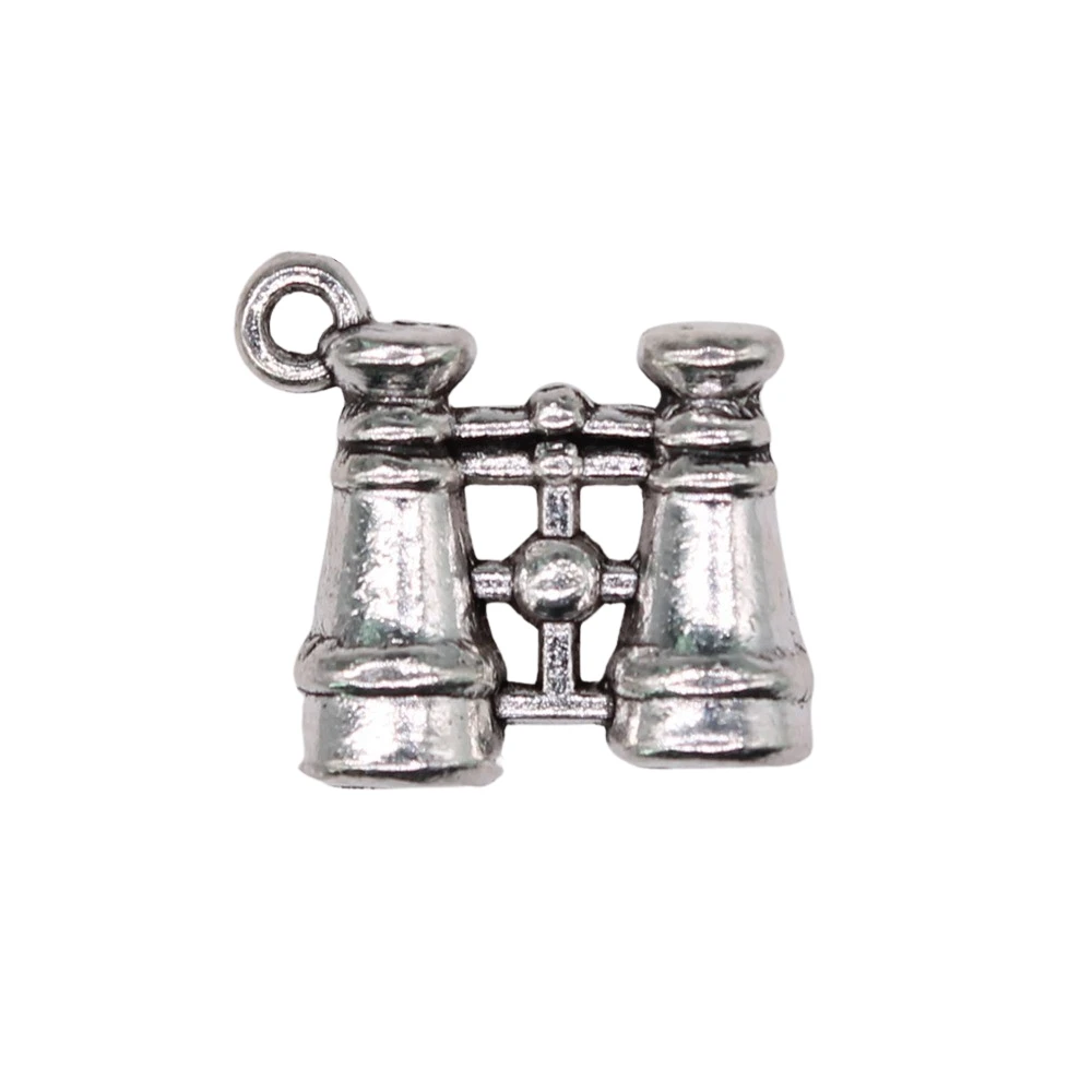 WYSIWYG 10pcs Charms Double Sided Telescope 15x15mm Antique Silver Color Pendants Making DIY Handmade Tibetan Finding