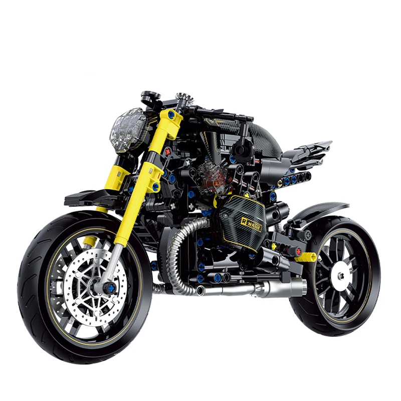 GFS التقنية دراجة نارية اللبنات Duke Harleys الكلاسيكية دراجة نارية قاطرة المتسابق نموذج الطوب تجميع لعبة للأطفال هدية #5