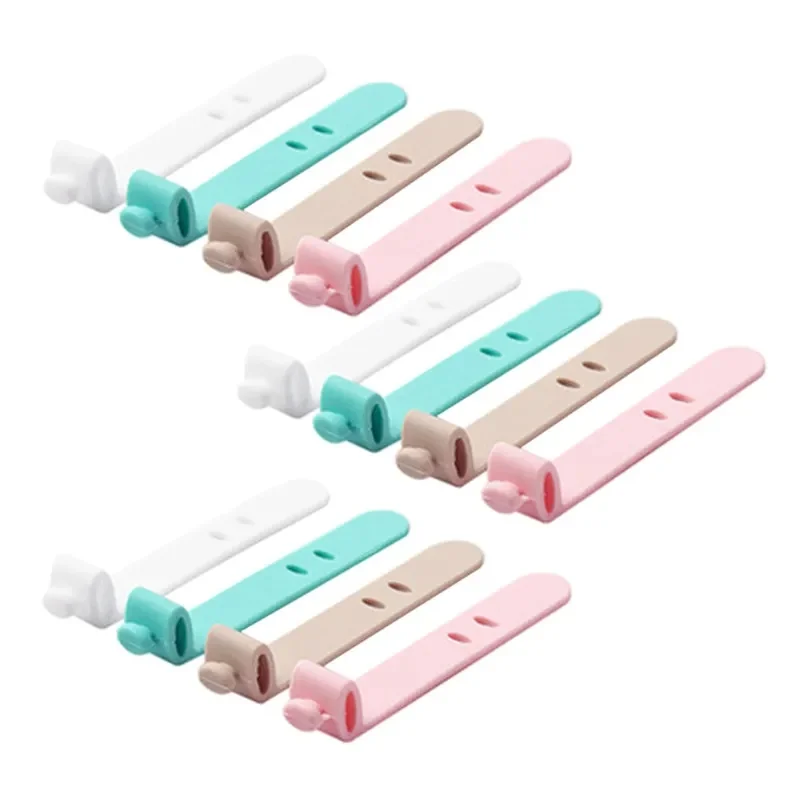4/12Pc Cable Organizer Silicone Cord Keeper Wire Holder Compact Lightweight Earphone Fixer for Desktop Data Headphone Management