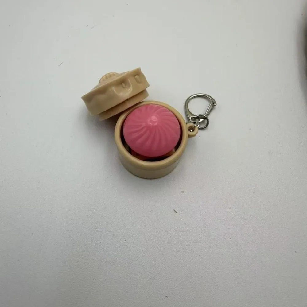 2-in-1 Fidget Spinner Keychain Bun Keyboard Steamed Bun Push Button Sensory Spinning Top Hand Relax Fidget Clicker Keychain