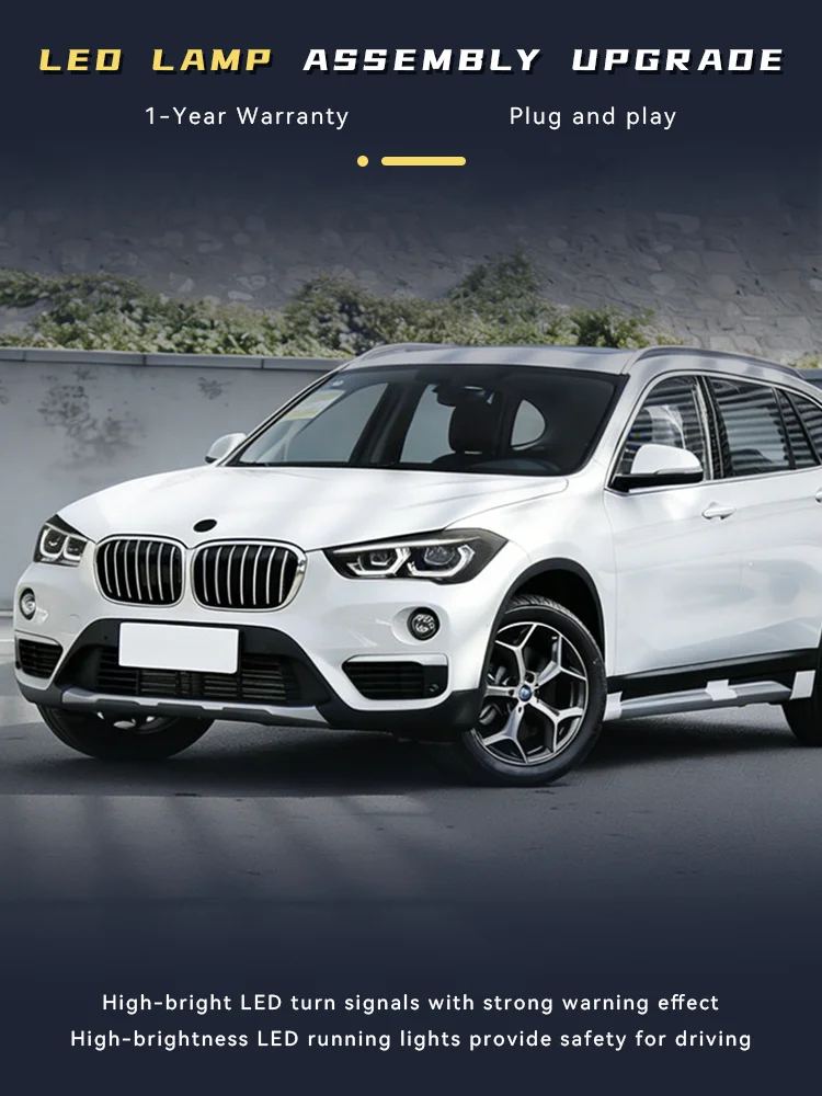 Vehicles Accessories For BMW X1 F48 F49 2016-2019 Front Light DRL Head Lamp Car Turn Signal Upgrade Full LED Headlight Lens Auto
